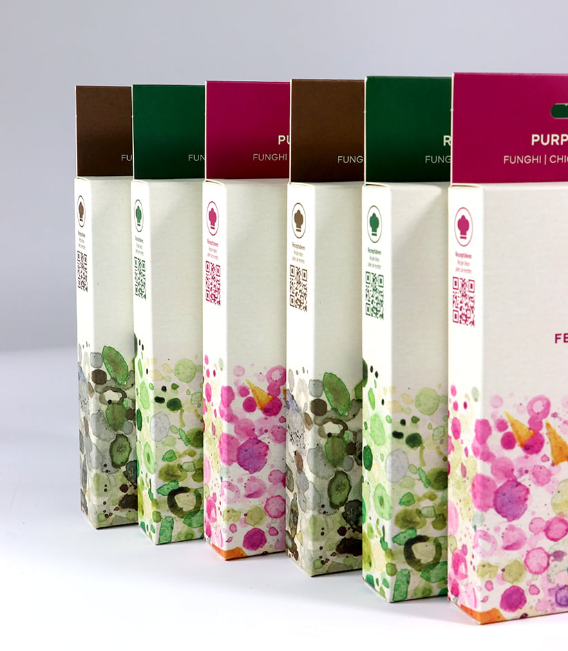 Packaging Yumame stampato in quadricromia con finestra frontale