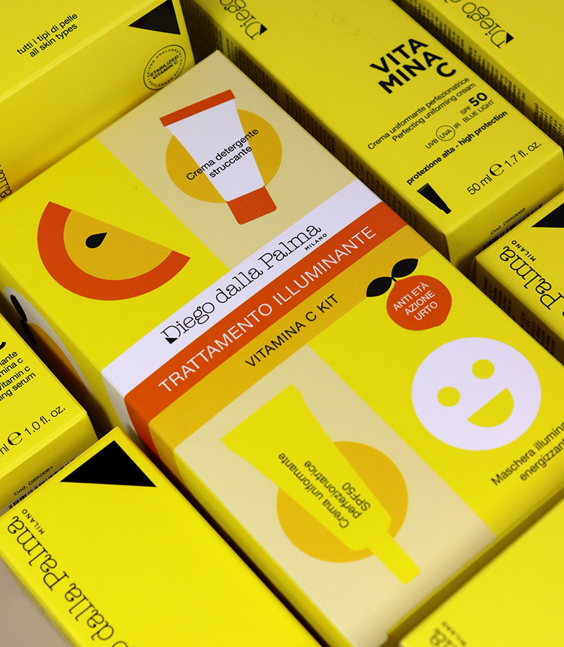 Astucci e Cofanetti Diego Dalla Palma Vitamina C in cartoncino Symbol Card con vernice UV lucida.